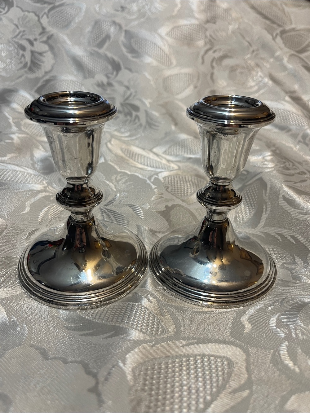 Birks Sterling Silver weighted Candlestick holder set